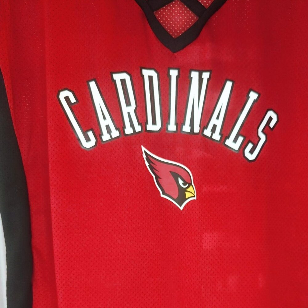 NFL Team Apparel Arizona Cardinals Womens XL Contrast Insert V-Neck Mesh T-Shirt - Picture 4 of 5